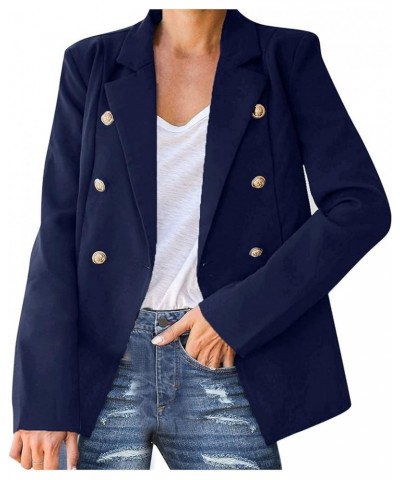 Blazers for Women Plus Size Double Breasted Jackets Draped Open Front Cardigans Business Casual Office Outerwear Navy $9.71 B...