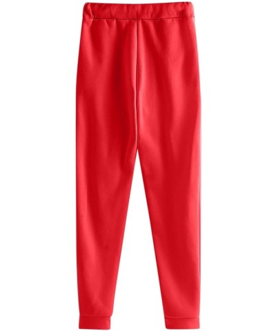 Women's 2 Piece Outfits Lounge Workout Sets Quarter Zip Sweatshirts Pullover with Wide Leg Sweatpants Fall Clothes C Red $8.9...