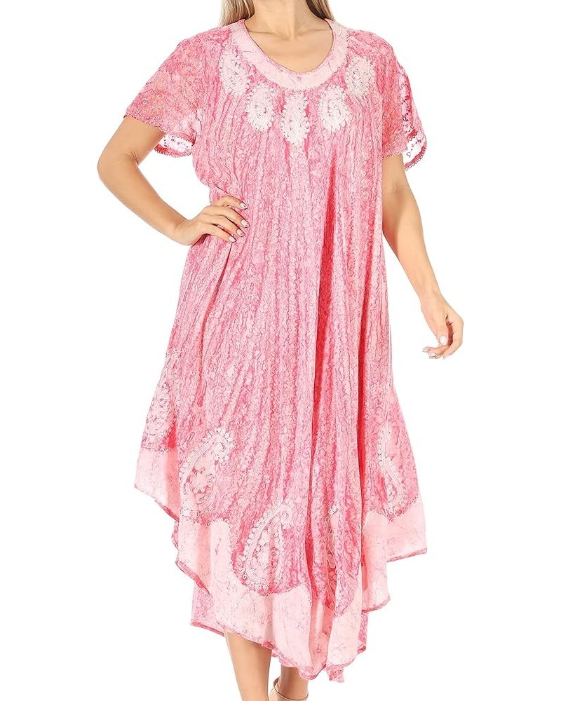 Bree Long Embroidered Cap Sleeve Marbled Dress Orchid $13.99 Dresses