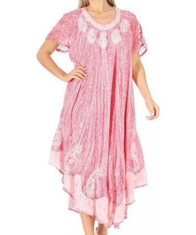 Bree Long Embroidered Cap Sleeve Marbled Dress Orchid $13.99 Dresses