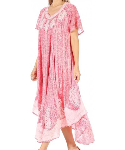 Bree Long Embroidered Cap Sleeve Marbled Dress Orchid $13.99 Dresses