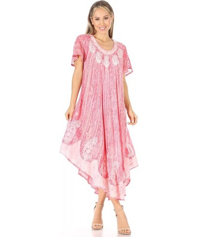 Bree Long Embroidered Cap Sleeve Marbled Dress Orchid $13.99 Dresses