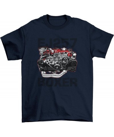 Subie Engine EJ257 Boxer T-Shirt | JDM Mechanic Racing Car Short Sleeve Gift Automotive Enthusiasts Adult Navy $14.18 T-Shirts