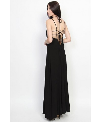 Women's Sleeveless Tiered Maxi Dress Spaghetti Straps Layered Cami Long Dress 68 Black $13.16 Dresses