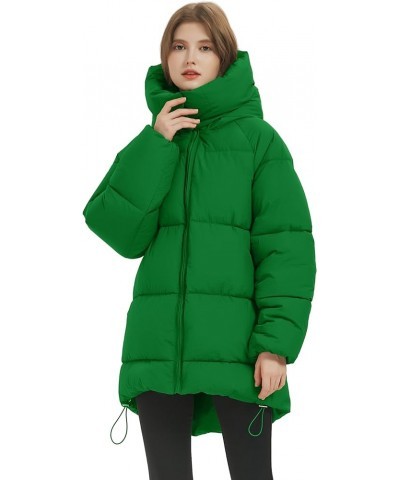 Womens Hooded Puffer Jacket Thicken Full-Zip Winter Warm Quilted Down Coat Green $38.24 Jackets