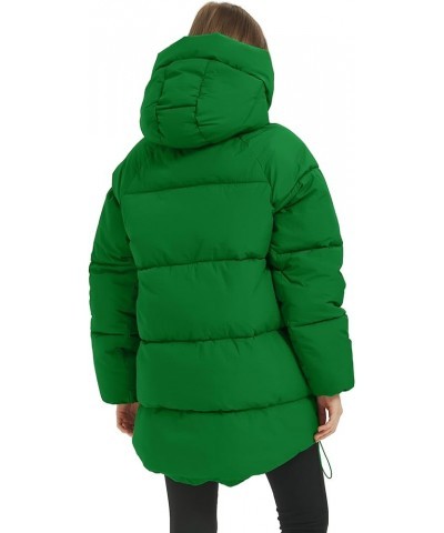 Womens Hooded Puffer Jacket Thicken Full-Zip Winter Warm Quilted Down Coat Green $38.24 Jackets