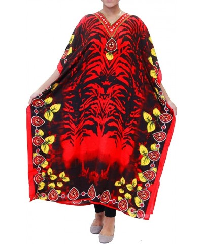 Women Kaftan Dresses African Print Maxi Dress for Beach, Casual wear, Lounge, Shopping, Cover Up with Headwrap Color-24 $12.9...