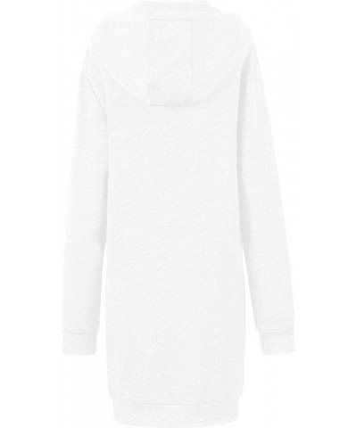 Women's Pullover Fleece Hoodie Sweatshirt Dress Casual Half Zip Long Tunic Sweater with Pocket White $22.05 Hoodies & Sweatsh...