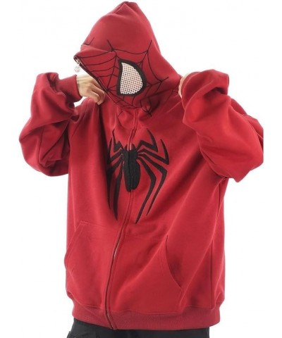 Y2k Spider Print Hoodies Hip Hop Zipper Long Sleeve Jacket Coats Harajuku Casual Loose Hooded Sweatshirt White 1 $15.12 Hoodi...