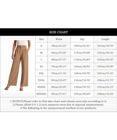 Solid Color Wide Leg Pants for Women Casual High Waisted Dress Pants Loose Fit Work Business Trousers Grey $10.62 Pants