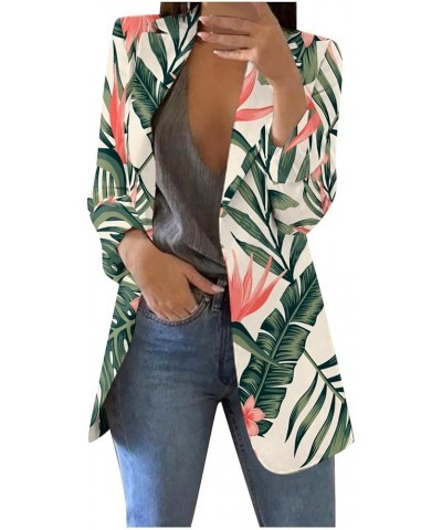 Women's 's Fall Blazers 2023 Print Lapel Long Sleeve Slim Fit Small Button Jacket Blazers Business Casual, S-4XL Lq9-dark Gre...