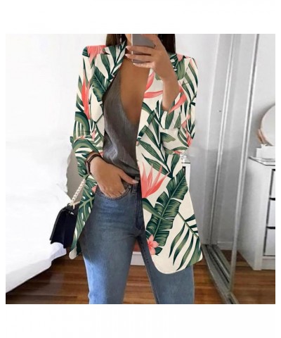 Women's 's Fall Blazers 2023 Print Lapel Long Sleeve Slim Fit Small Button Jacket Blazers Business Casual, S-4XL Lq9-dark Gre...