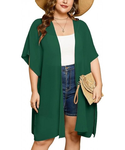 Plus Size Cardigan for Women Draped Open-Front Lightweight Casual Soft Drape Summer Fall Winter Kimonos Cardigans A08-dark Gr...