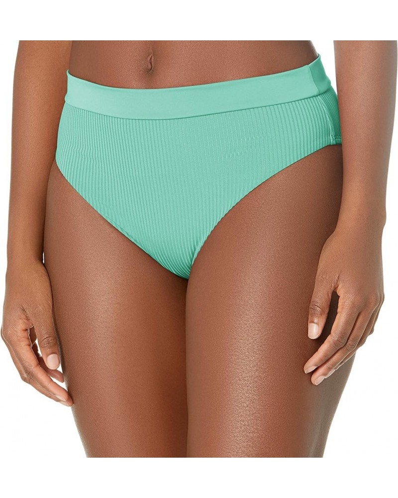 Women's Standard Marlee High Waist Bikini Bottom Swimsuit Seafoam Ibiza Rib $24.21 Swimsuits