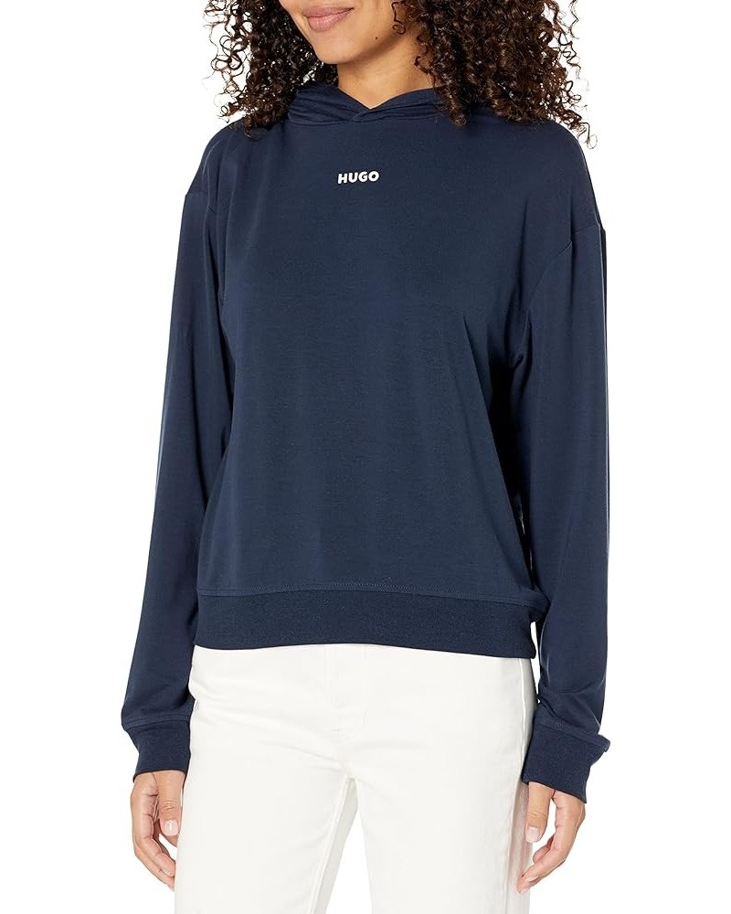 Women's Jersey Center Logo Lounge Hooded Sweatshirt Peacock $23.70 Tops