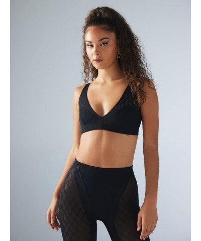 Fenty Womens Peak Performance Low-Impact Mesh Sports Bra Missy Black Caviar $16.74 Lingerie