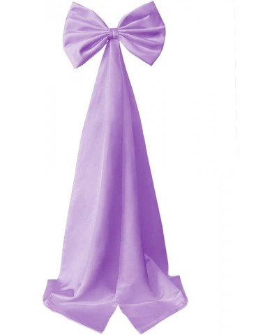 Detachable Large Bow for Women's Short Satin Prom Dress Elegant Sleeveless Dresses V Neck Bridesmaid Dress Lilac $19.77 Dresses