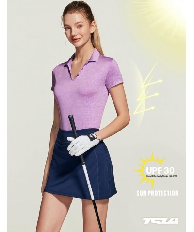 Women's Short Sleeve Casual Golf Shirt, UPF Athletic Stretch Polo Shirts, Quick Dry Moisture Wicking Workout Tops Stretch Dry...