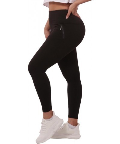 Womens Winter High Waist Fleece Lined Leggings Warm Cozy Tights Yoga Pants Zipperpockets:black $13.08 Leggings