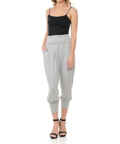 Women's Banded Waist Harem Yoga Lounge Casual Loose Jogger Pants with Pockets Heather Grey $12.00 Activewear