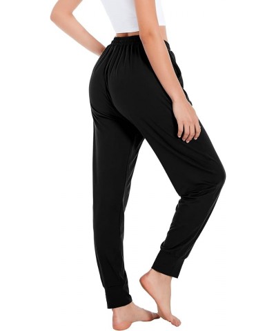 Womens High Waisted Yoga Sweatpants with Pockets Comfy Lightweight Loose Workout Joggers Stretch Ladies Sweat Pants Black1 $1...