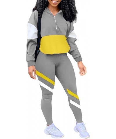 Women's Two Piece Outfits Zip Top Jacket and Elastic Waistband Pant Women Sweatsuit Tracksuit Sets B-02 Gray $17.20 Activewear