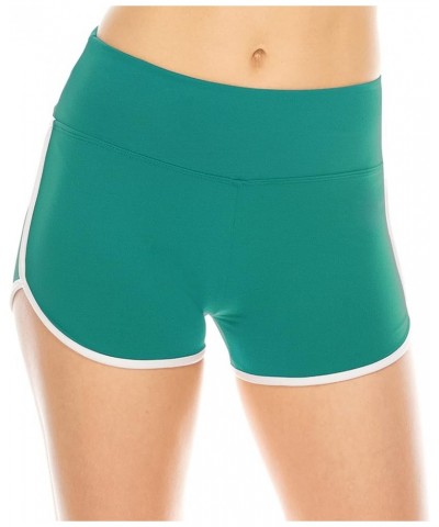 Booty Shorts for Women - High Waisted Super Soft Dolphin Shorts Sbsl166 / Teal White $10.99 Shorts