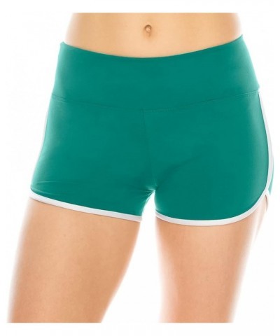 Booty Shorts for Women - High Waisted Super Soft Dolphin Shorts Sbsl166 / Teal White $10.99 Shorts