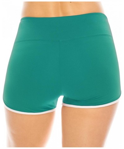 Booty Shorts for Women - High Waisted Super Soft Dolphin Shorts Sbsl166 / Teal White $10.99 Shorts