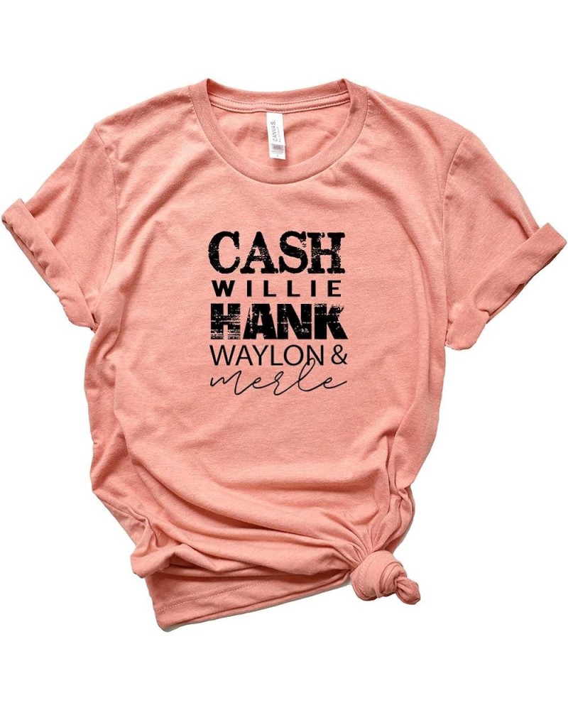 Cash Willie Hank Waylon & Merle - Country Life - Short Sleeve Graphic Tee Sunset_black Ink $11.44 T-Shirts