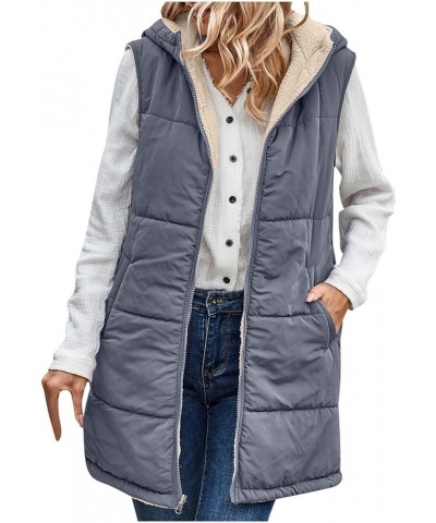 Women's Long Puffer Vest Fashion Sleeveless Hooded Jacket Winter Coats Zip Warm Outdoor Quilted Down Vest Padded Coat C Rever...