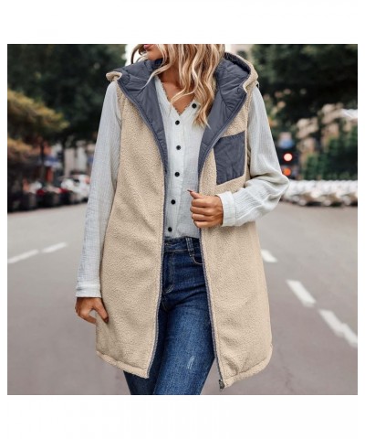 Women's Long Puffer Vest Fashion Sleeveless Hooded Jacket Winter Coats Zip Warm Outdoor Quilted Down Vest Padded Coat C Rever...