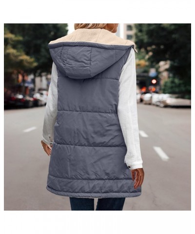 Women's Long Puffer Vest Fashion Sleeveless Hooded Jacket Winter Coats Zip Warm Outdoor Quilted Down Vest Padded Coat C Rever...