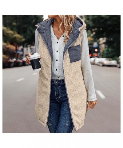 Women's Long Puffer Vest Fashion Sleeveless Hooded Jacket Winter Coats Zip Warm Outdoor Quilted Down Vest Padded Coat C Rever...