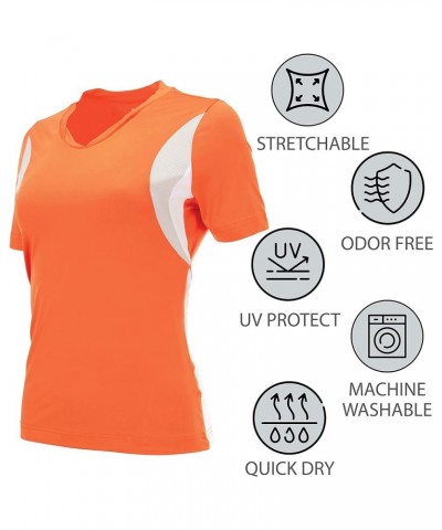 Women's Short Sleeve V-Neck T-Shirt Loose fit Activewear Dri-Fit Moisture Wicking Workout Yoga Top (Available in Plus) Black/...