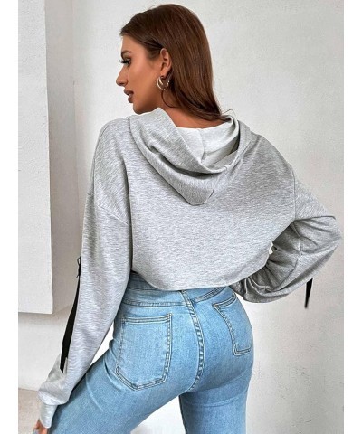 Women Long Sleeve Cropped Super Crop Top Hoodies Sweatshirt Aesthetic Punk Hip Hop Dance Sexy Rave Cloth Light Grey01 $11.39 ...