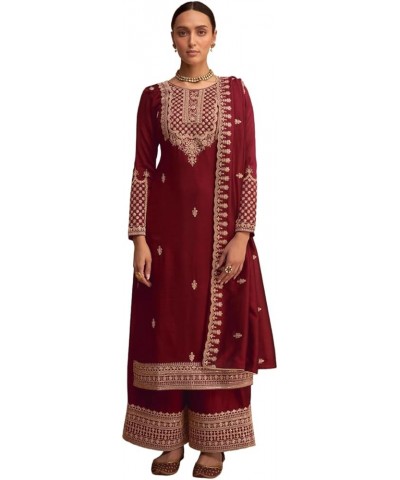 Readymade Salwar Suit for Women Designer Cotton Georgette Fabric Salwar Suit with Dupatta for Women & Girls Maroon..12 $35.52...