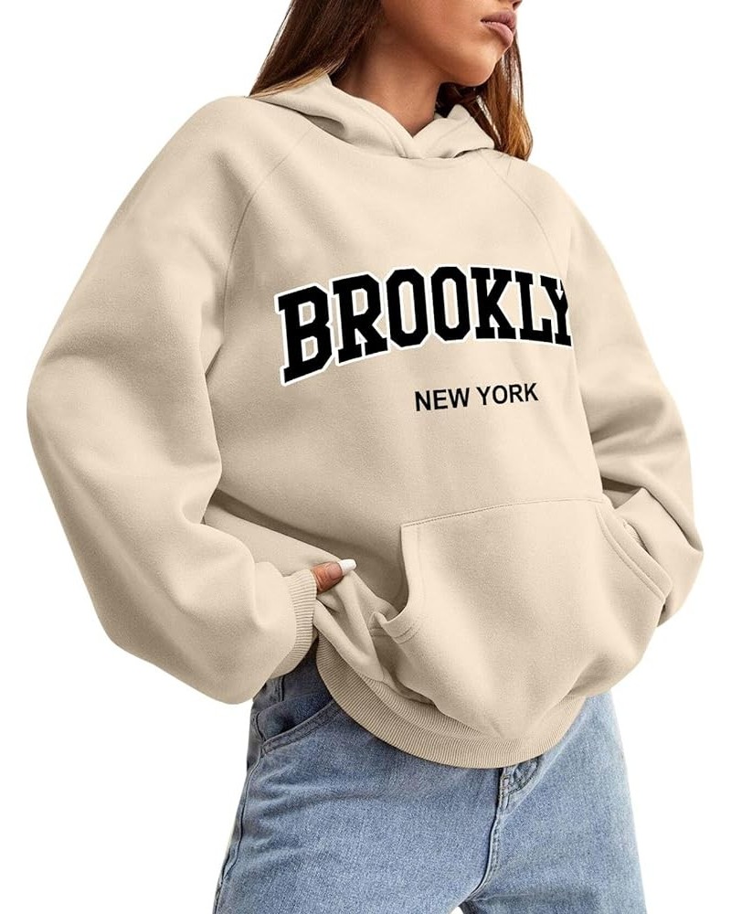 Women's Letter Graphic Print Sweatshirt Women Casual Fashion Hoodie Pullover Drawstring Graphic Sweatshirt A1-beige $3.72 Shirts