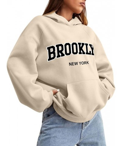 Women's Letter Graphic Print Sweatshirt Women Casual Fashion Hoodie Pullover Drawstring Graphic Sweatshirt A1-beige $3.72 Shirts