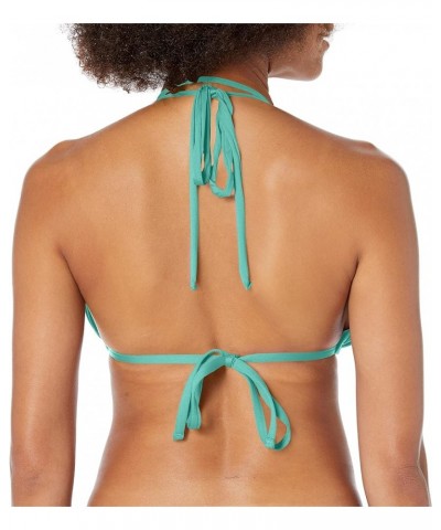 Women's Standard Island Goddess Halter Triangle Swimsuit Top Aloe Green $27.69 Swimsuits