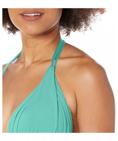 Women's Standard Island Goddess Halter Triangle Swimsuit Top Aloe Green $27.69 Swimsuits