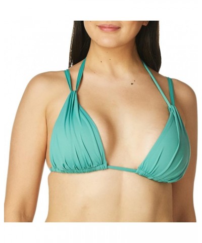 Women's Standard Island Goddess Halter Triangle Swimsuit Top Aloe Green $27.69 Swimsuits