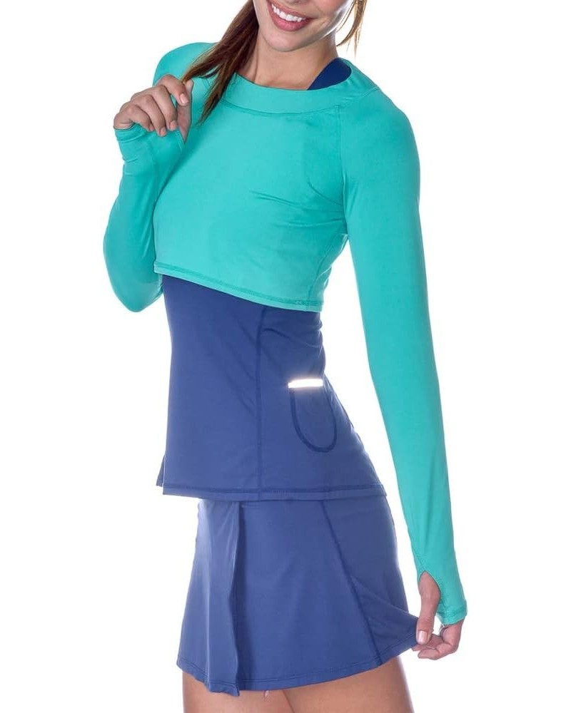 Women's UPF 50+ Sun Protection Active Crop Top Green $32.16 Activewear