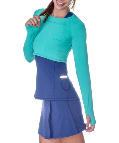 Women's UPF 50+ Sun Protection Active Crop Top Green $32.16 Activewear