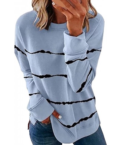 Women's Long Sleeve Sweatshirt Oversized Casual 2023 Fall Winter Fashion Y2K Hoodies Relaxed Fit Color Block Pullover 4-blue ...