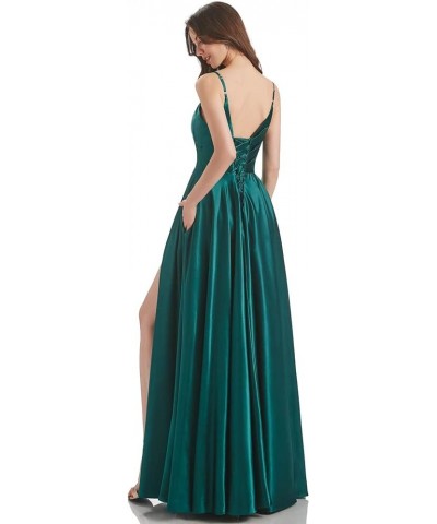 Long Bridesmaid Dresses for Women Formal Satin Spaghetti Strap Prom Evening Gowns RYZ054 Blush $28.70 Dresses