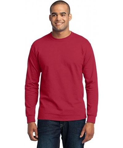 Port & Company Men's Long Sleeve 50/50 Cotton/Poly T Shirt Red $9.22 T-Shirts