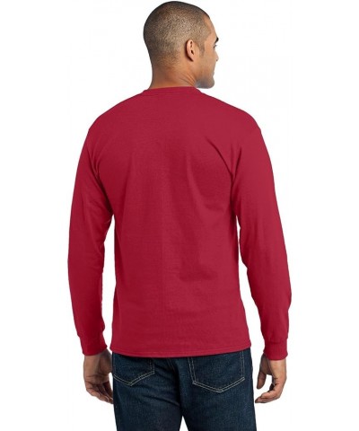 Port & Company Men's Long Sleeve 50/50 Cotton/Poly T Shirt Red $9.22 T-Shirts