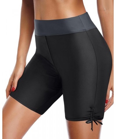 6" High Waisted Swim Shorts Biker Short Women Tummy Control Long Bathing Suit Bottoms Boy Shorts Swimsuit Black and Grey $11....