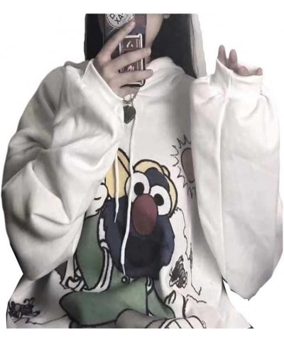 Gothic women's hooded sweater female raw bag easier doodle print plus velvet thick long sleeve shirt Y2K Clothes Style 7 $17....